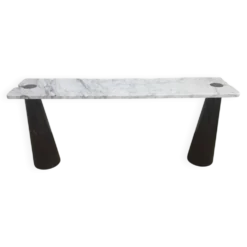 Console Eros en marbre noir et blanc par Angelo Mangiarotti pour Skipper, années 1990.