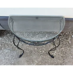Console fer forgé plateau verre