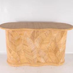 Console « feuilles » en rotin