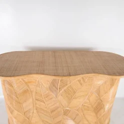 Console « feuilles » en rotin