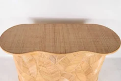 Console « feuilles » en rotin