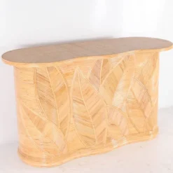 Console « feuilles » en rotin