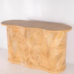 Console « feuilles » en rotin