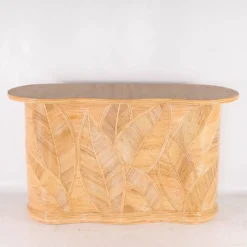 Console « feuilles » en rotin