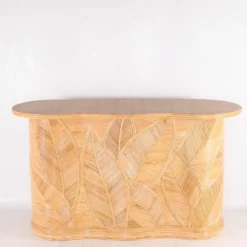 Console « feuilles » en rotin