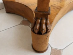 Console française XIXe en merisier et marbre noir, pieds griffes