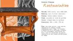 Console française XIXe en merisier et marbre noir, pieds griffes