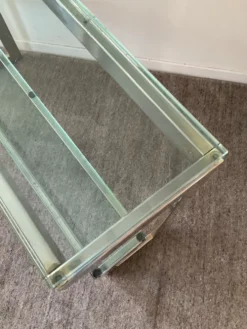 Console « G » par Belgochrom en laiton et verre des années 70