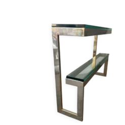 Console « G » par Belgochrom en laiton et verre des années 70