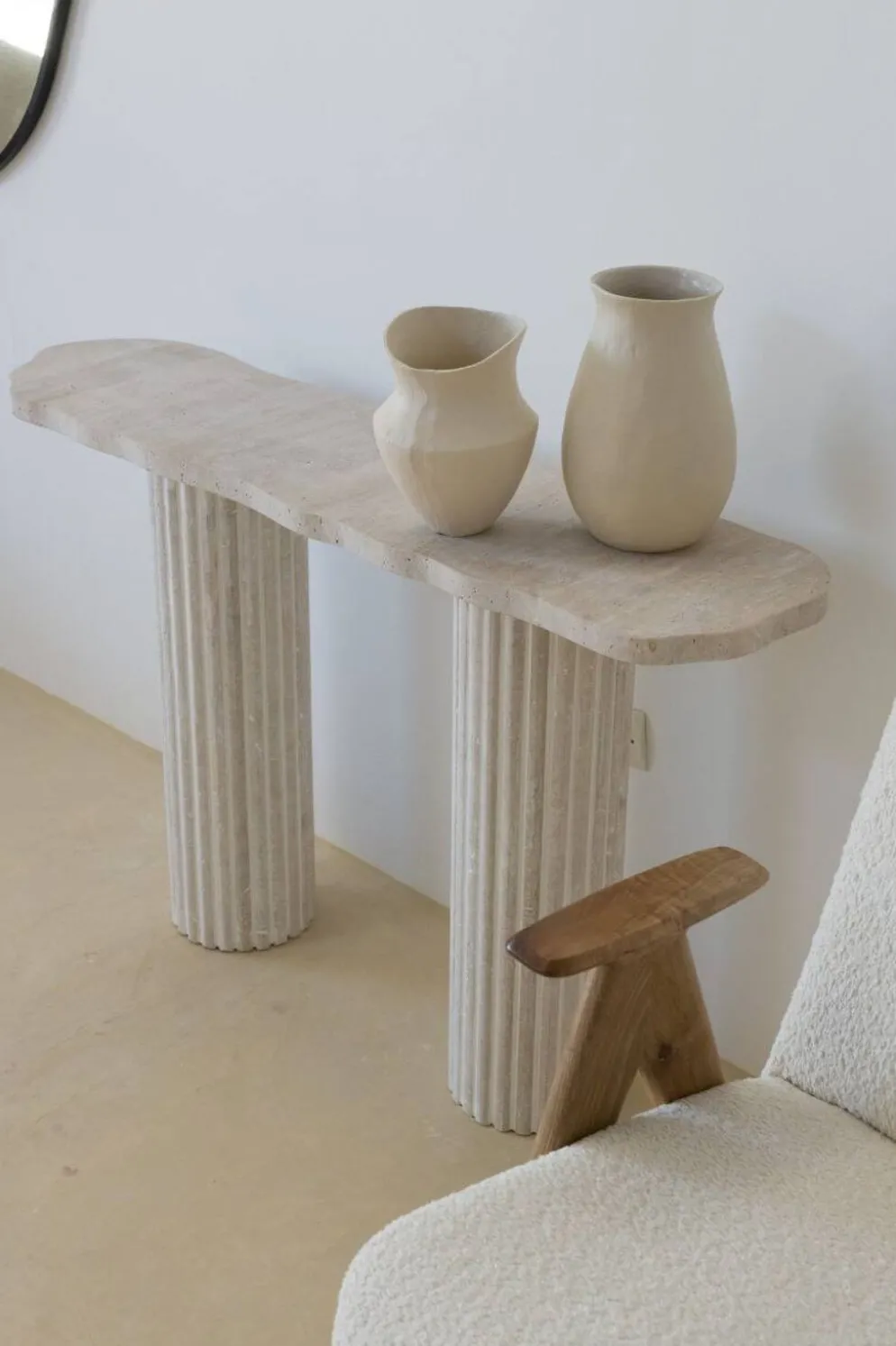 Console irrégulière Venus 130x30 cm - Travertin Naturel