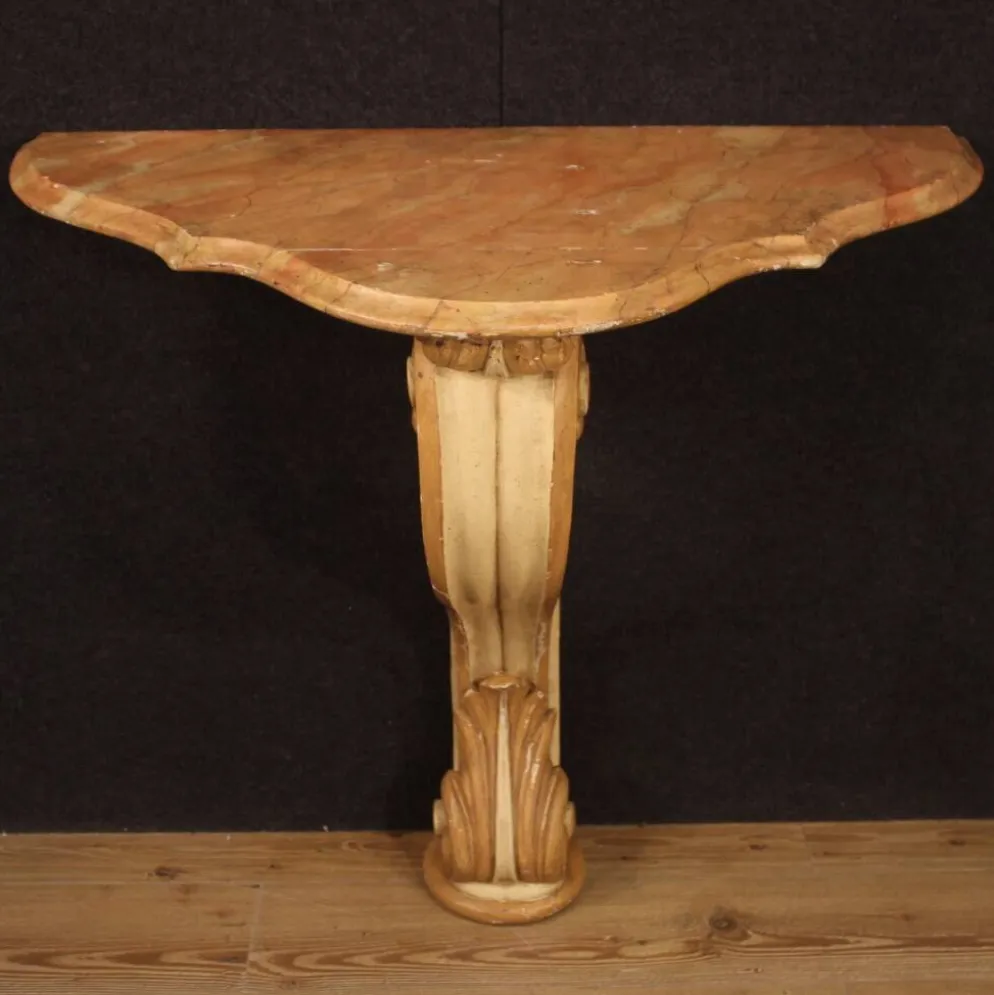 Console italienne laquée et peinte du XXe siècle