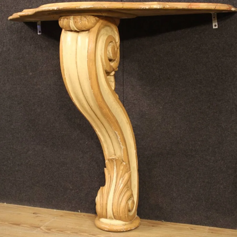 Console italienne laquée et peinte du XXe siècle