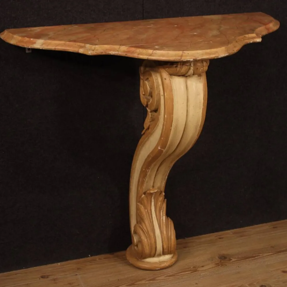 Console italienne laquée et peinte du XXe siècle