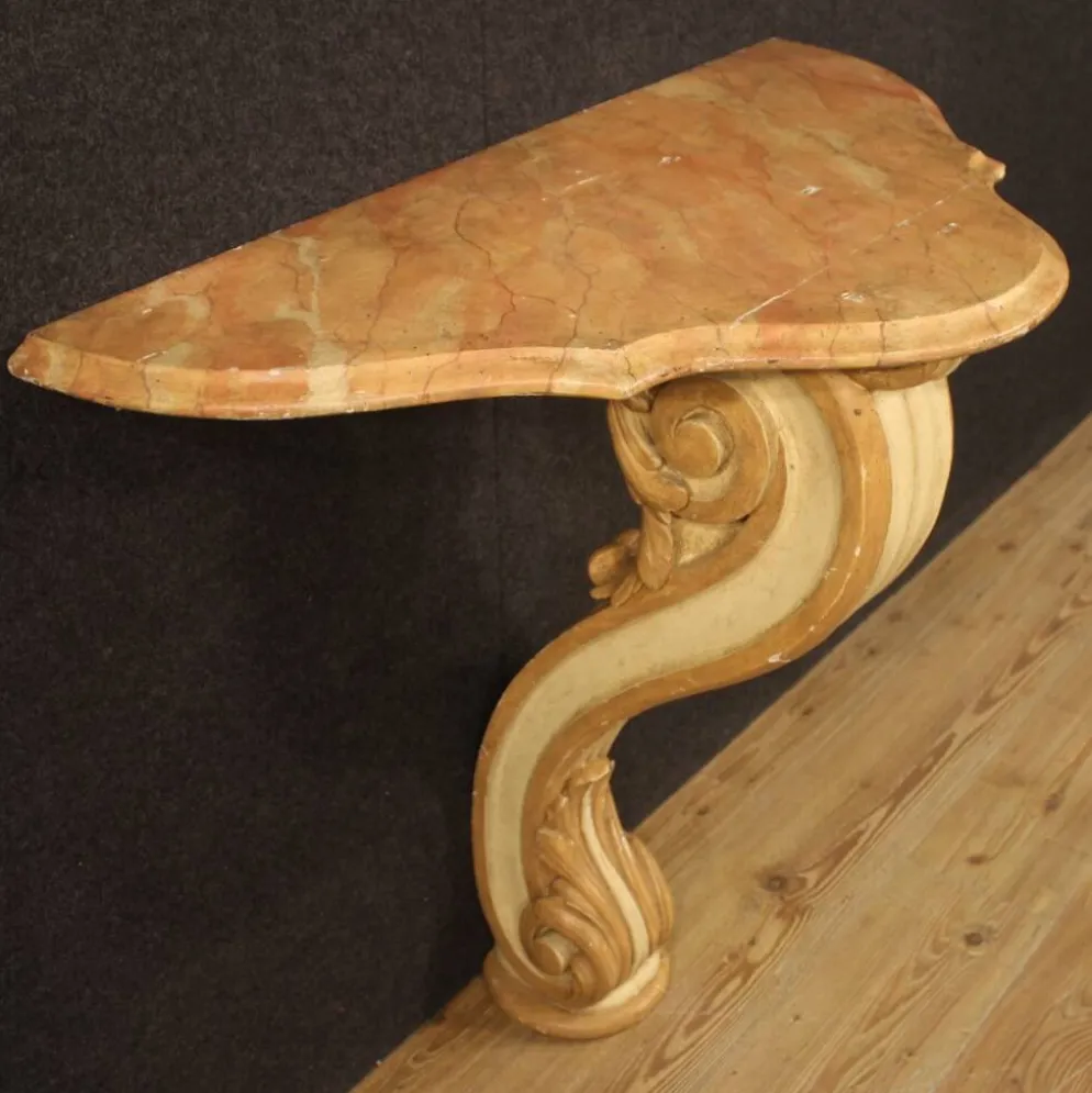 Console italienne laquée et peinte du XXe siècle