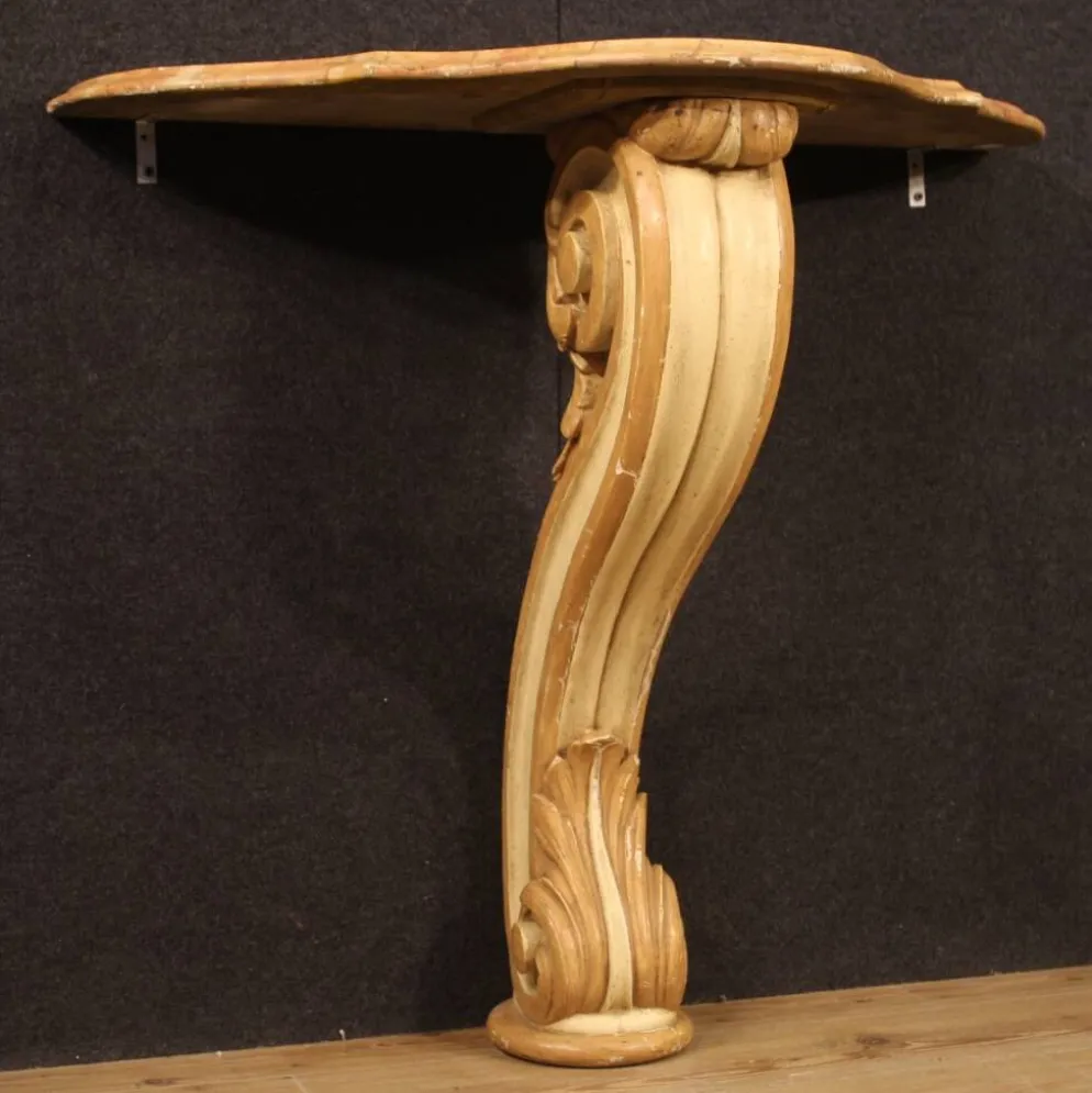 Console italienne laquée et peinte du XXe siècle