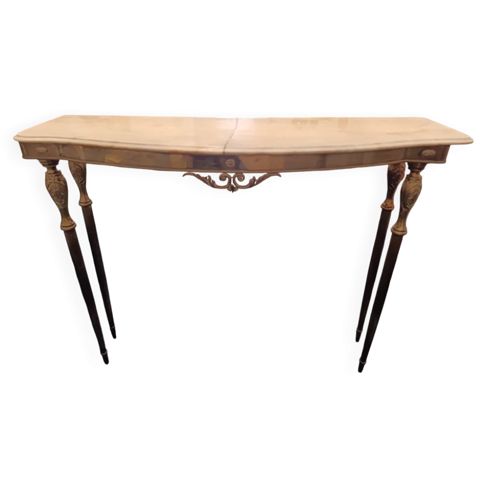Console Mid-Century en Marbre et Laiton par Pier Luigi Colli – Italie,