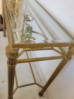 Console métal doré
