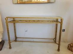 Console métal doré