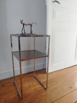 Console métal et verre vintage