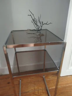 Console métal et verre vintage