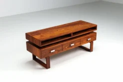 Console multimédia flottante moderne du milieu du siècle en palissandre, Danemark, 1960