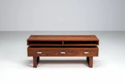 Console multimédia flottante moderne du milieu du siècle en palissandre, Danemark, 1960