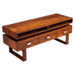 Console multimédia flottante moderne du milieu du siècle en palissandre, Danemark, 1960