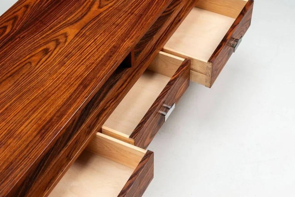 Console multimédia flottante moderne du milieu du siècle en palissandre, Danemark, 1960