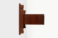 Console murale en bois avec des détails en laiton, Italie années 1960