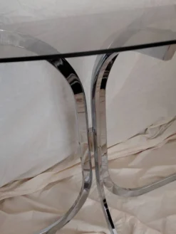 Console murale vintage 1970's verre et chrome