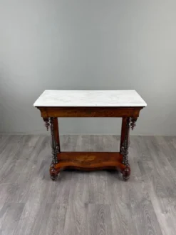 Console Napoléon III en acajou et marbre blanc, XIXe Siècle