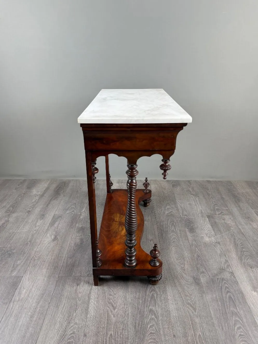 Console Napoléon III en acajou et marbre blanc, XIXe Siècle