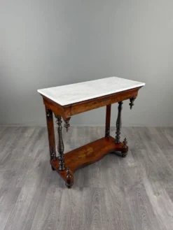 Console Napoléon III en acajou et marbre blanc, XIXe Siècle