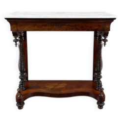 Console Napoléon III en acajou et marbre blanc, XIXe Siècle