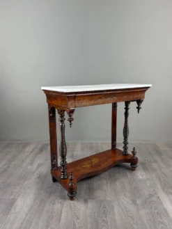 Console Napoléon III en acajou et marbre blanc, XIXe Siècle