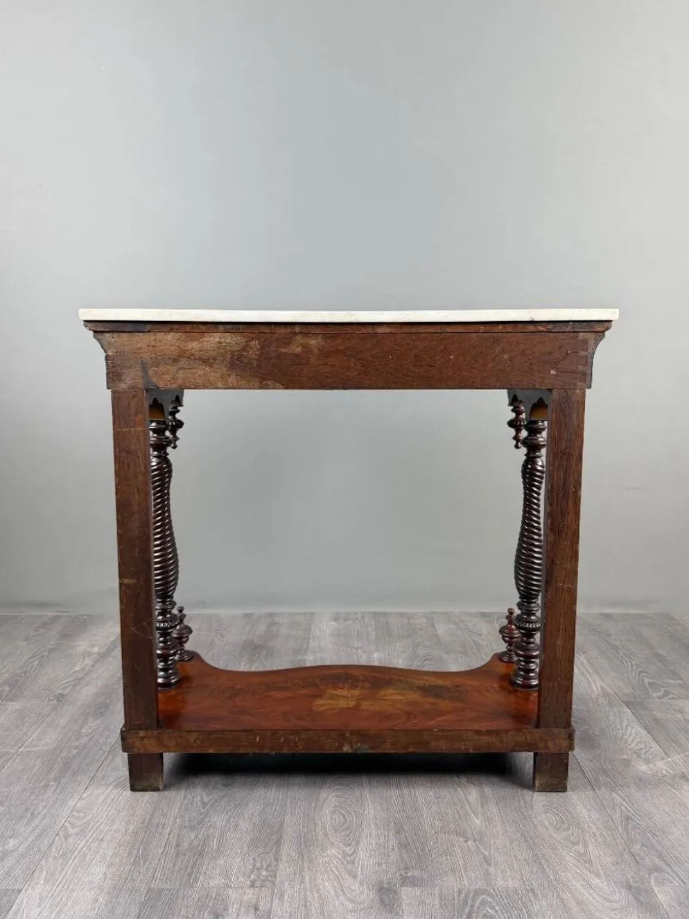 Console Napoléon III en acajou et marbre blanc, XIXe Siècle