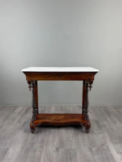 Console Napoléon III en acajou et marbre blanc, XIXe Siècle