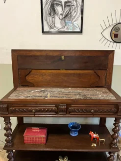 Console ou table de service bois tourné
