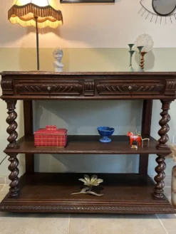 Console ou table de service bois tourné
