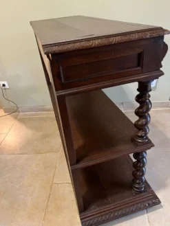 Console ou table de service bois tourné