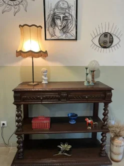 Console ou table de service bois tourné