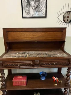Console ou table de service bois tourné