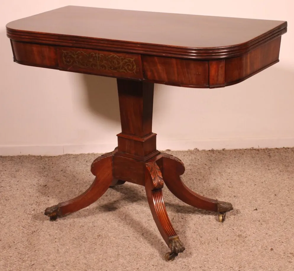 Console Ou Table à Jeux En Acajou d'époque Regency