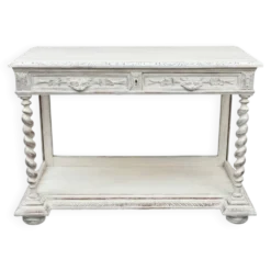 Console patinée blanc