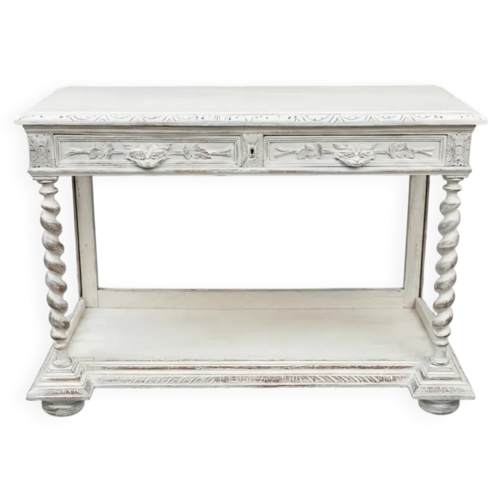 Console patinée blanc