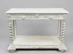 Console patinée blanc