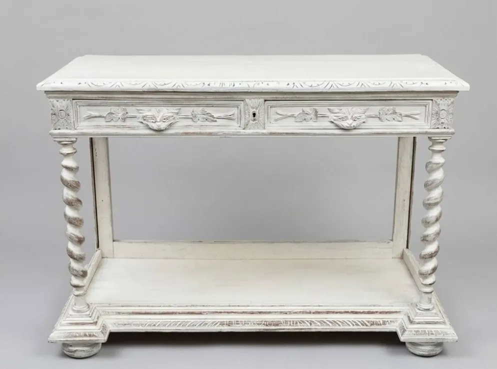 Console patinée blanc