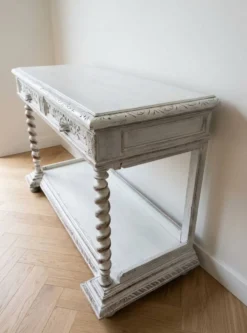 Console patinée blanc