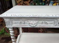 Console patinée blanc