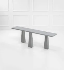 Console Pietra Serena Modèle Inkas Table par Angelo Mangiarotti pour Skipper, années 1990.